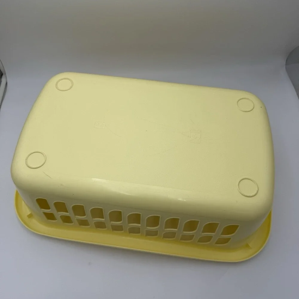 Yellow Laundry‎ Basket Handles Sturdy Prop Shallow Butter Yellow